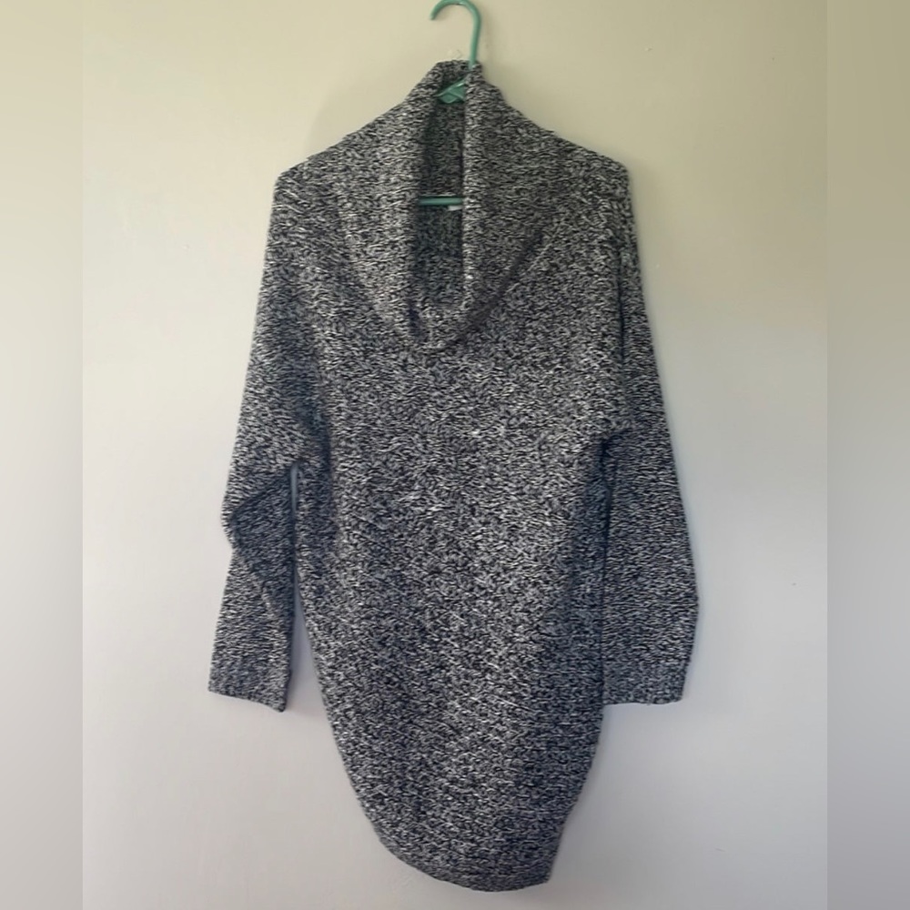 Women’s long, cowl neck sweater